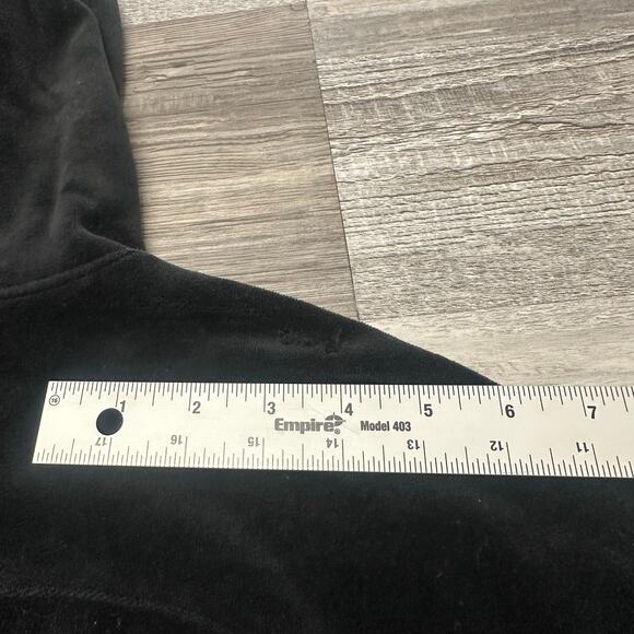 Y2K Juicy Couture Black Womens M Streetwear Full Zip Hooded Velour Track Jacket - Picture 7 of 10